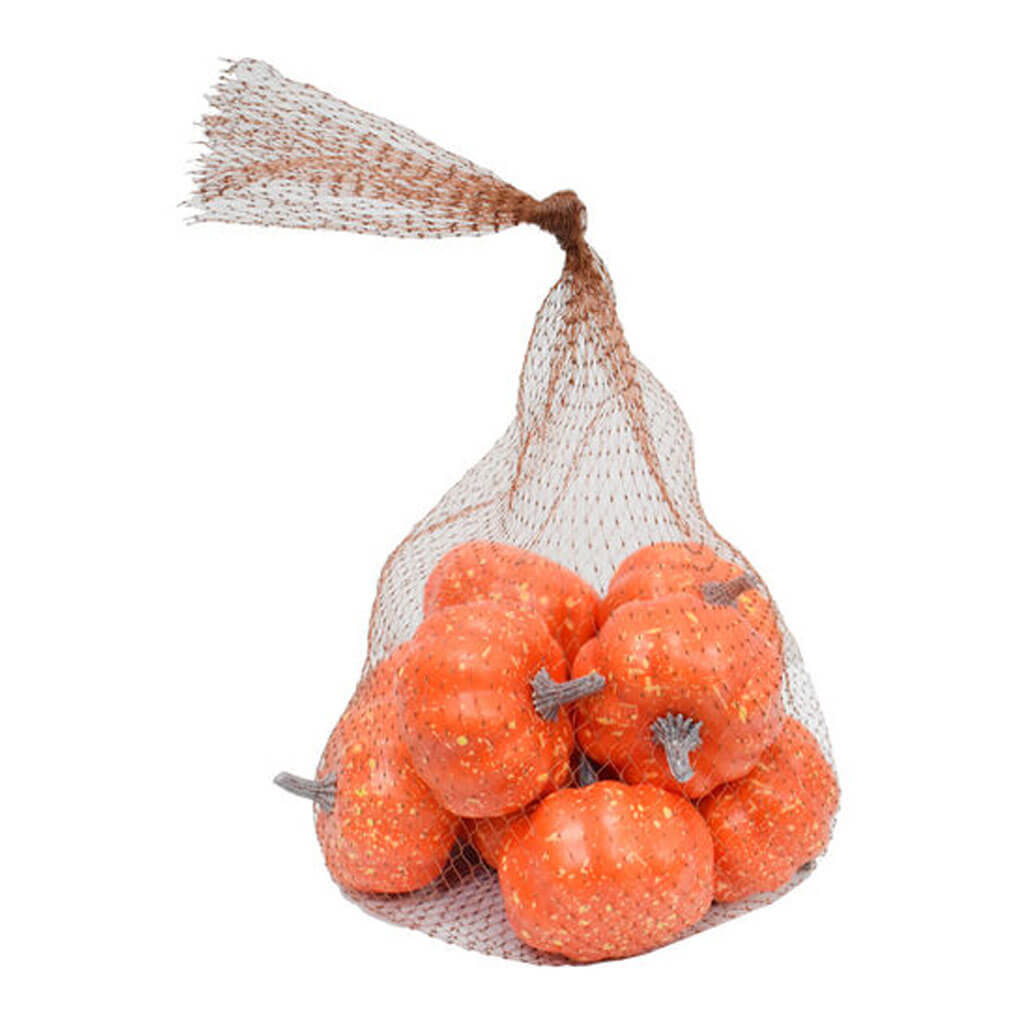 Fall Dark Orange Bagged Pumpkins 6in