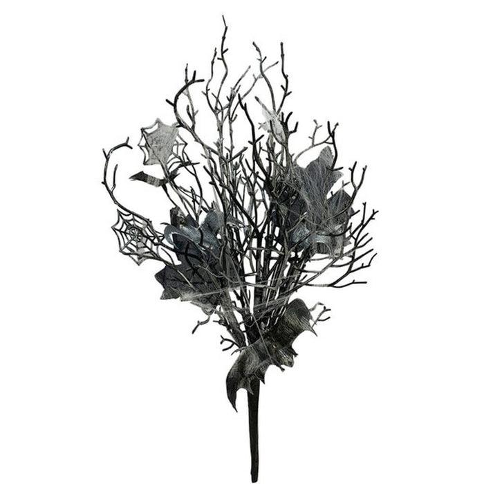 Halloween Black Bat & Branch Bush 18in