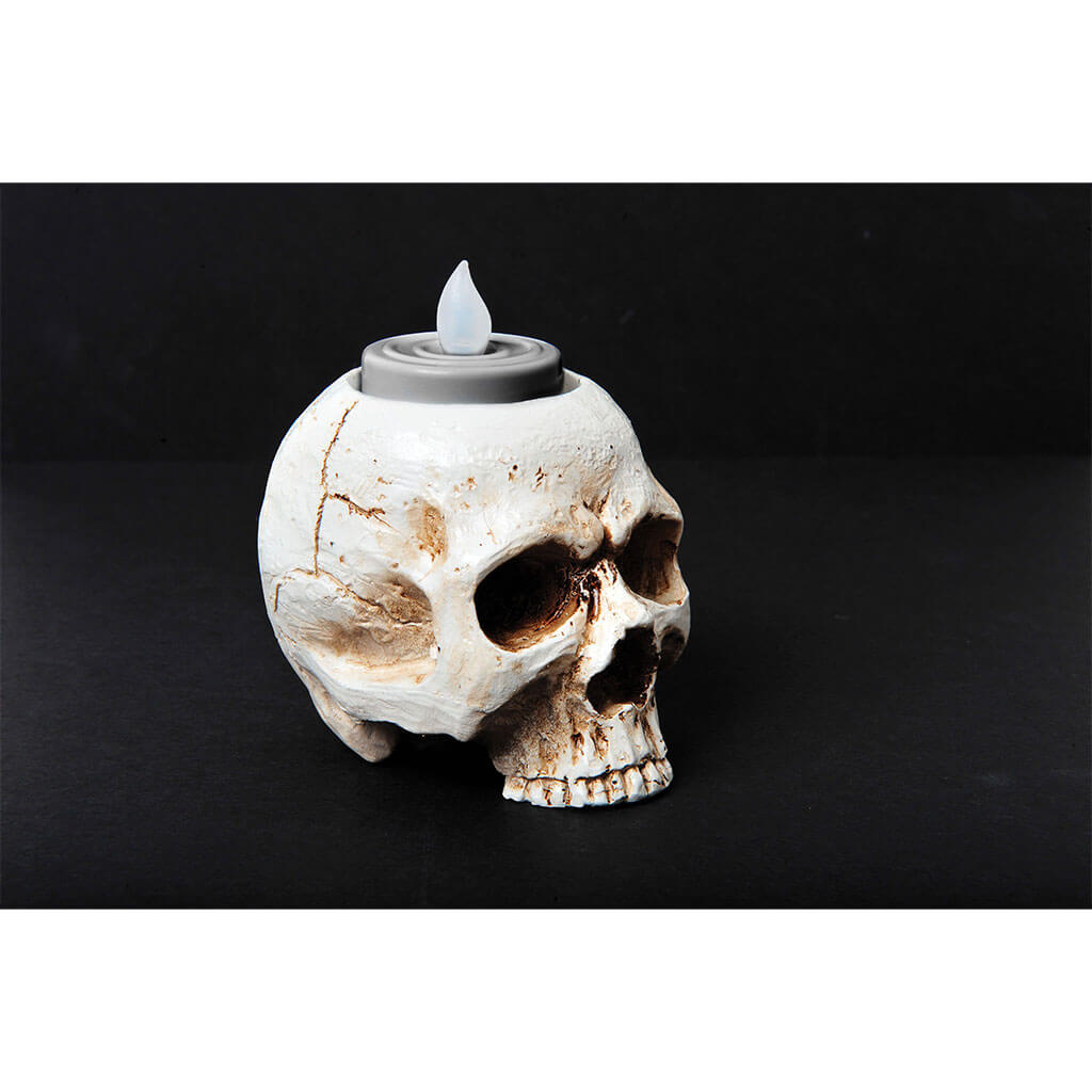 Halloween Home Skull Tea Light PDQ, 3.5in