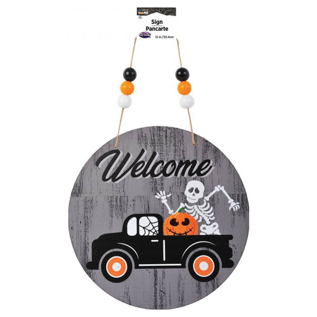 Halloween Home Wood Sign 12in