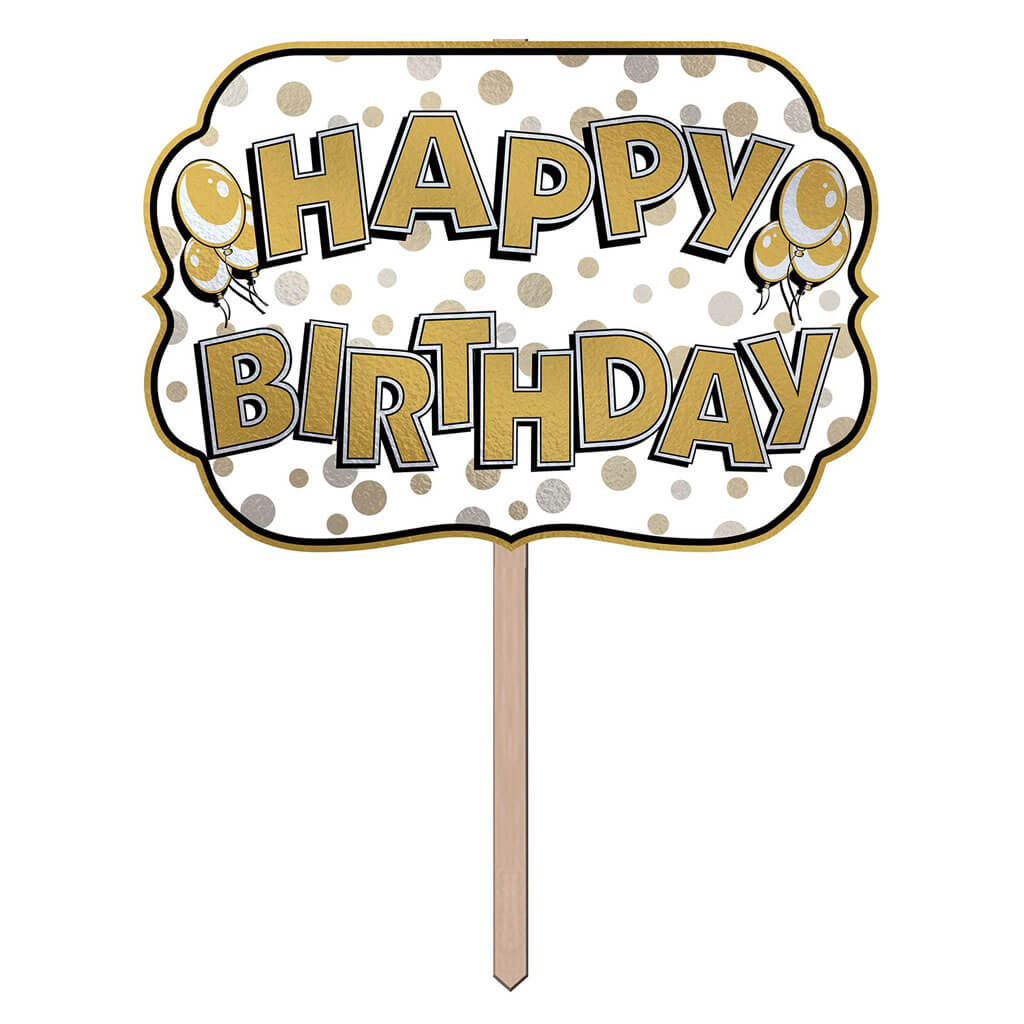 Foil Happy Birthday Yard Sign