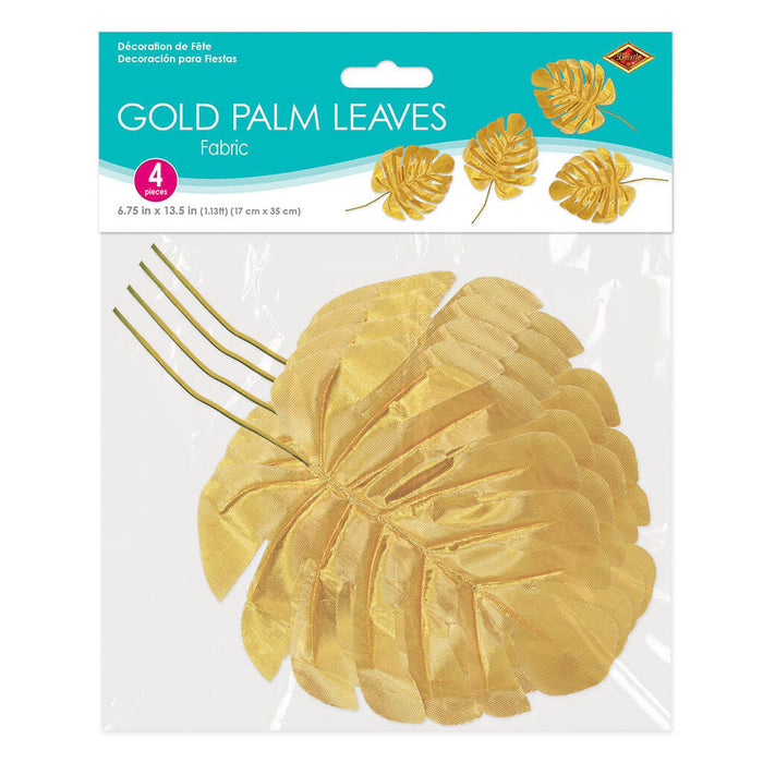 Fabric Gold Palm Leaves