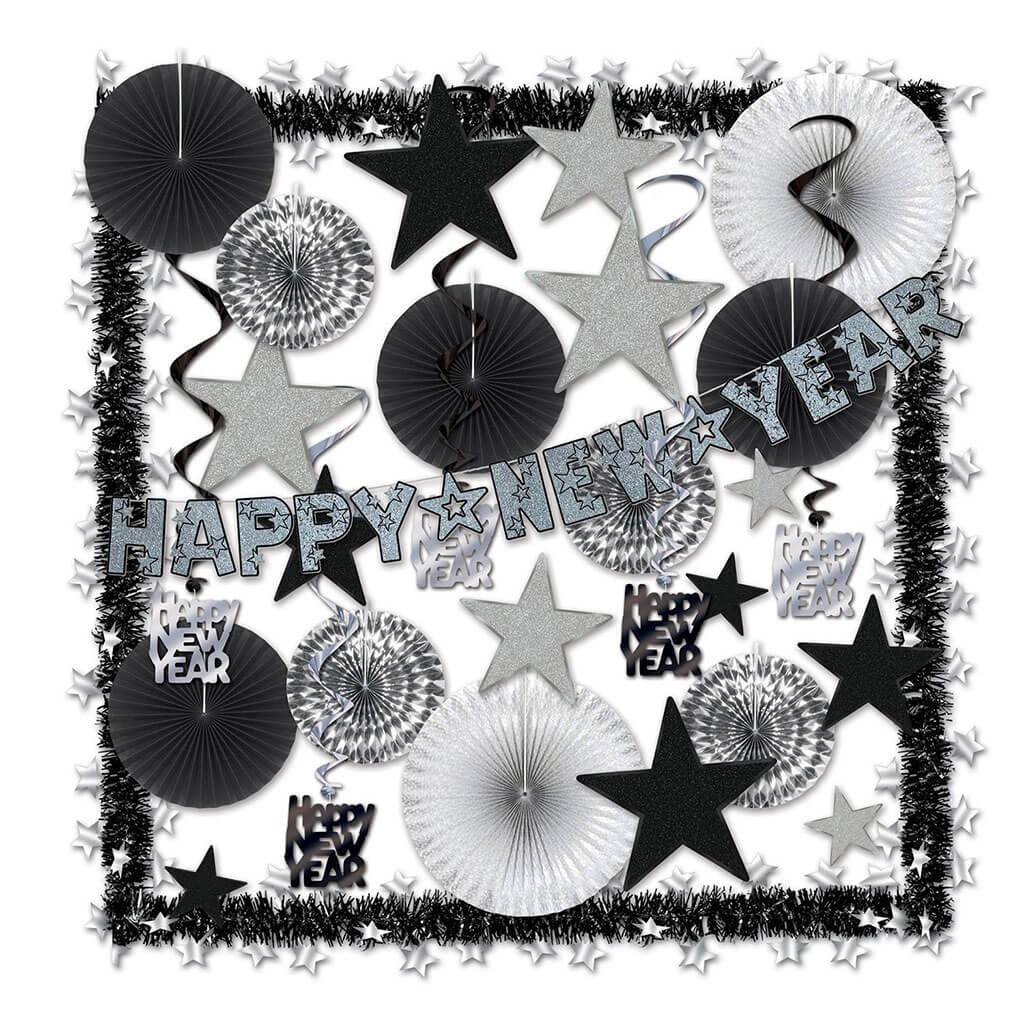 Shimmering Silver New Year Decorating Kit