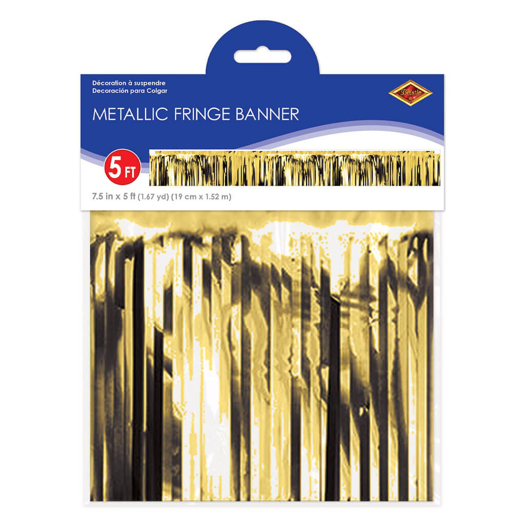 Metallic Fringe Banner Gold, 7.5in x 5ft