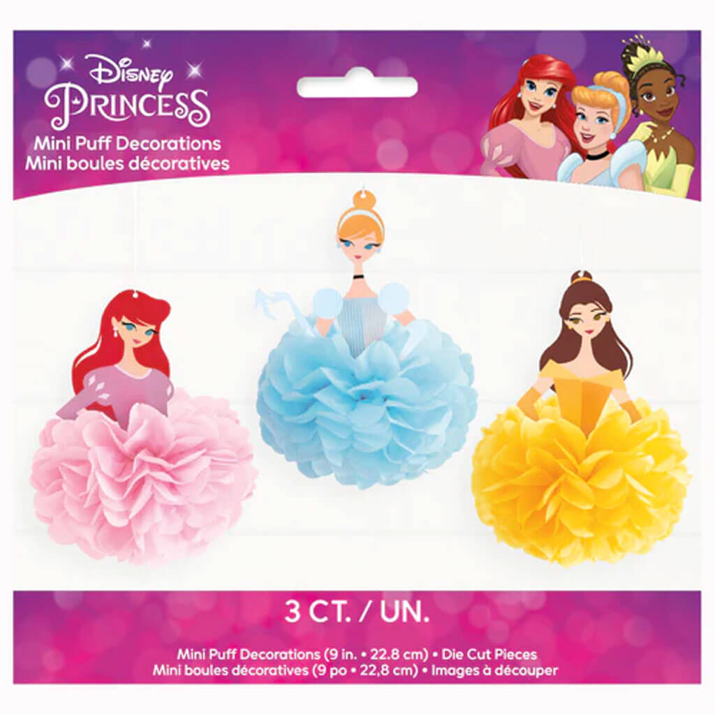 Disney Princess Puff Decor, 3ct