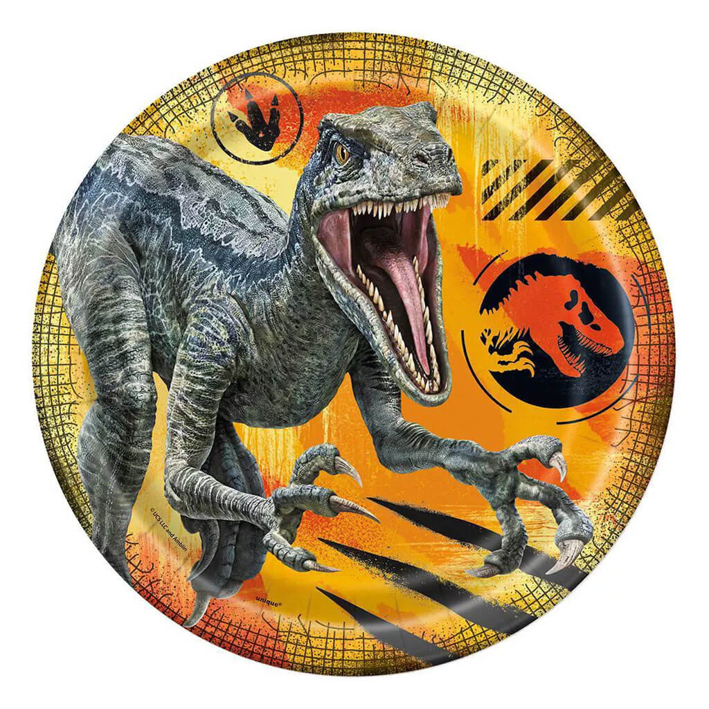 Jurassic World 3 Dinner Plate 9in, 8ct