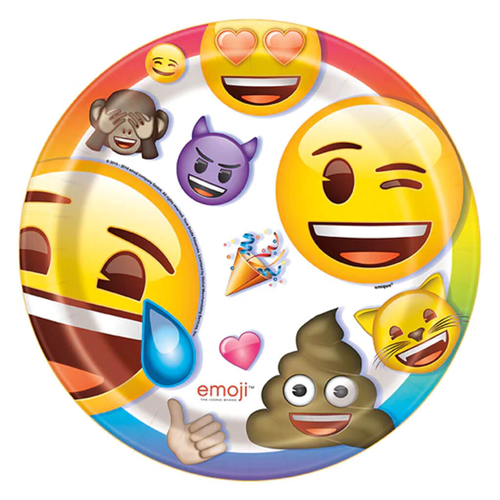 Rainbow Emoji Dinner Plate 9in, 8ct