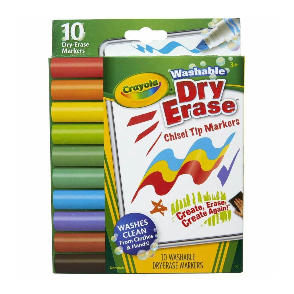 Washable Dura-Wedge Tip Dry Erase Markers 10 Count