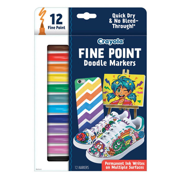 Crayola Doodle & Draw Fine Point Doodle Markers 12pk