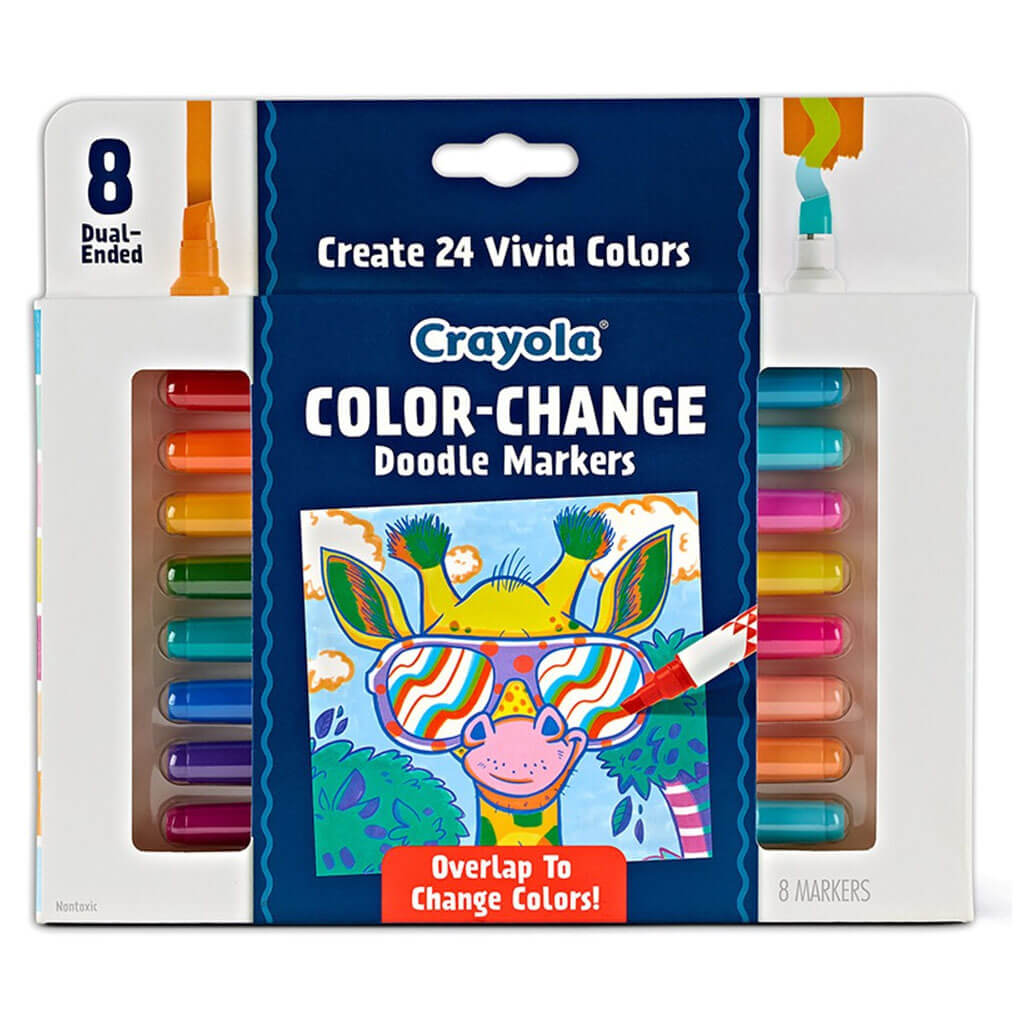Crayola Doodle &amp; Draw Color Change Doodle Markers 8pk