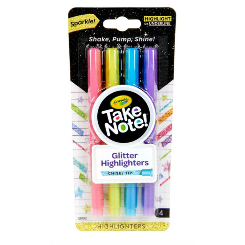 Crayola Take Note! Glitter Highlighters 4ct