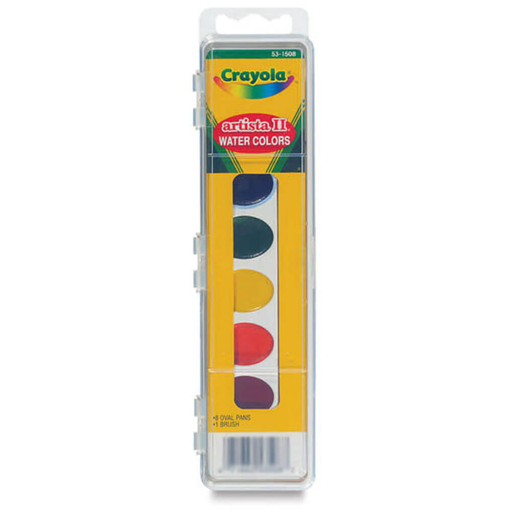 Crayola Artista II Semi-Moist Watercolor Pans Oval Set of 8