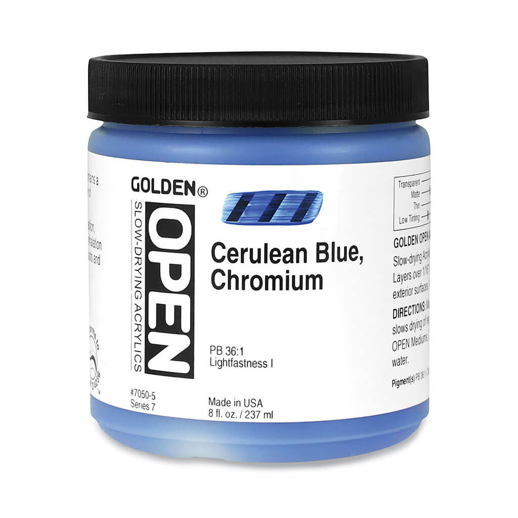 OPEN Acrylic Colors 8oz Cerulean Blue, Chromium