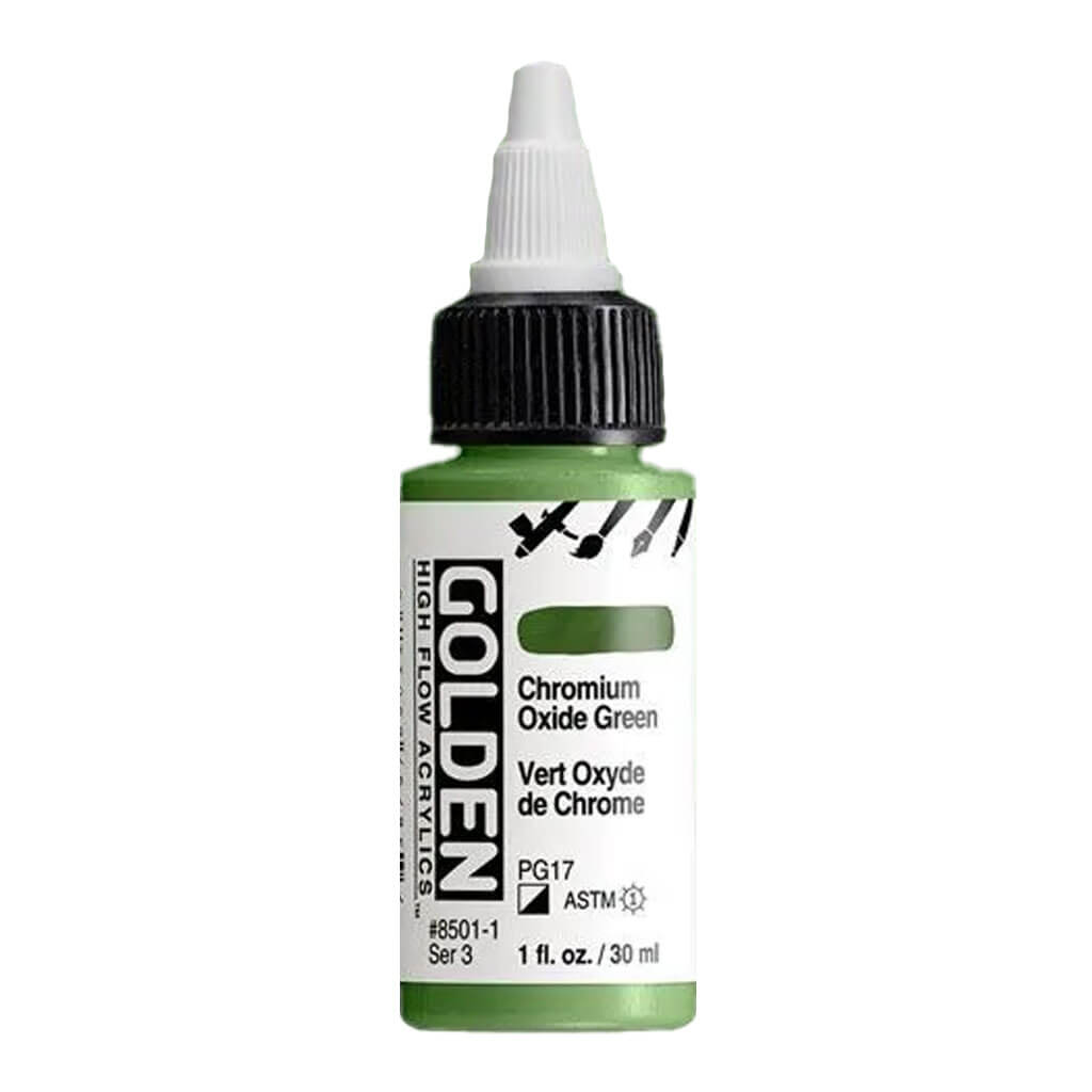 High Flow Acrylics 1oz Bottle Chromium Oxide Green