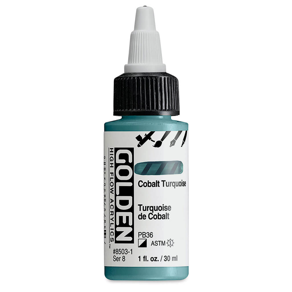 High Flow Acrylics 1oz Bottle Cobalt Turquoise