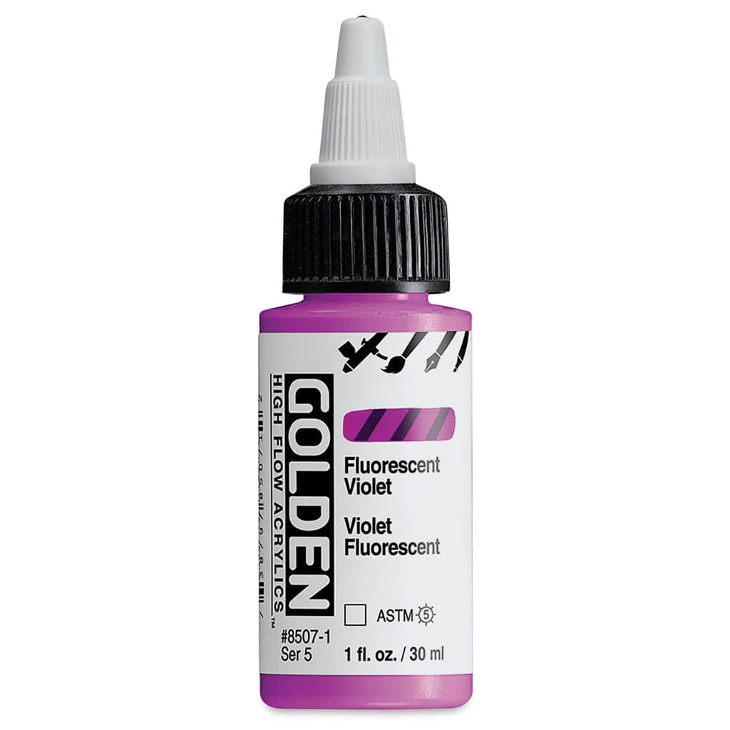 High Flow Acrylics 1oz Bottle Fluorescent Violet