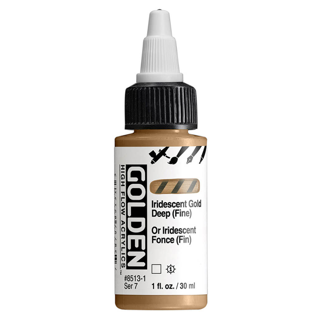 High Flow Acrylics 1oz Bottle Iridescent Gold Deep (Fine)