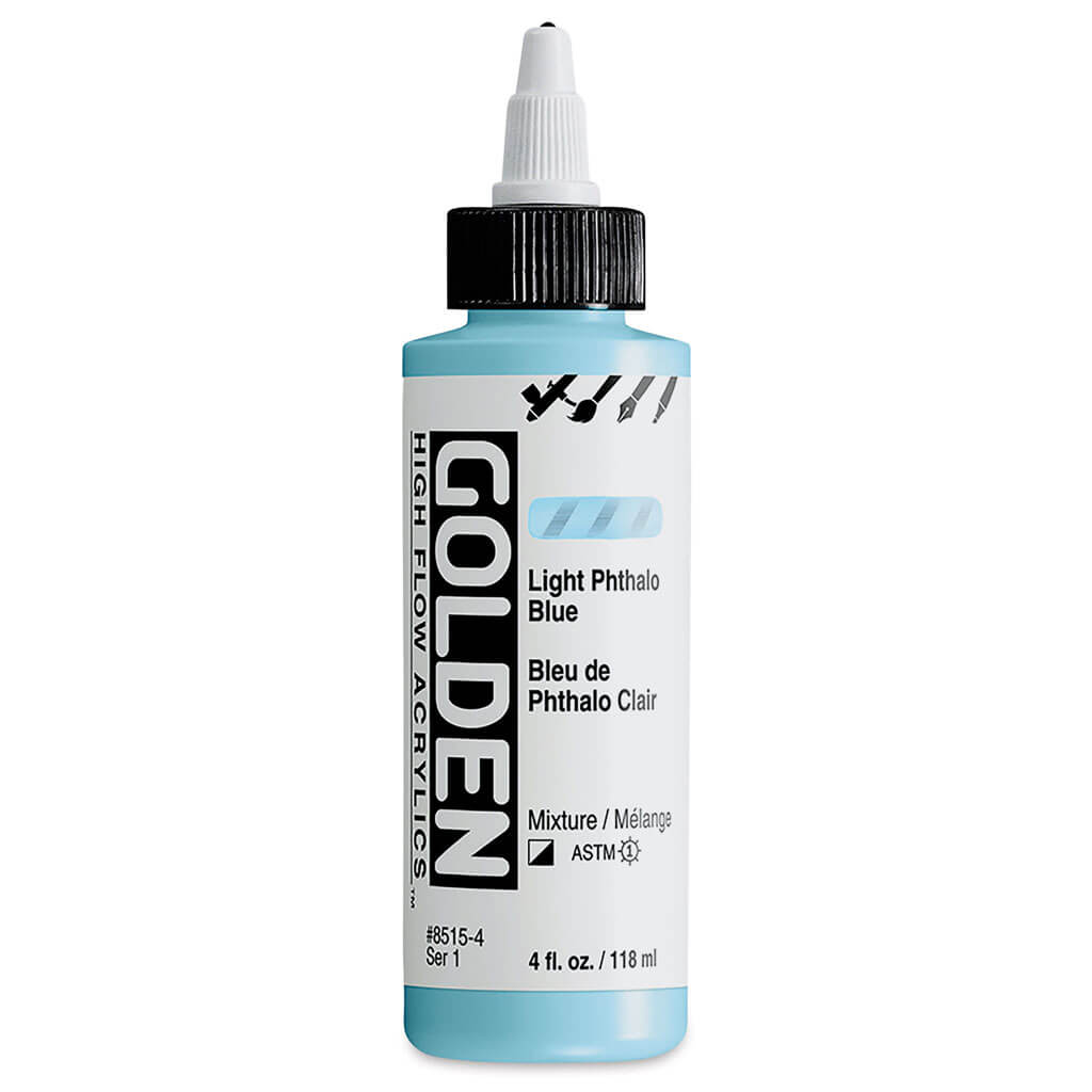 High Flow Acrylics 4oz Bottle Light Phthalo Blue