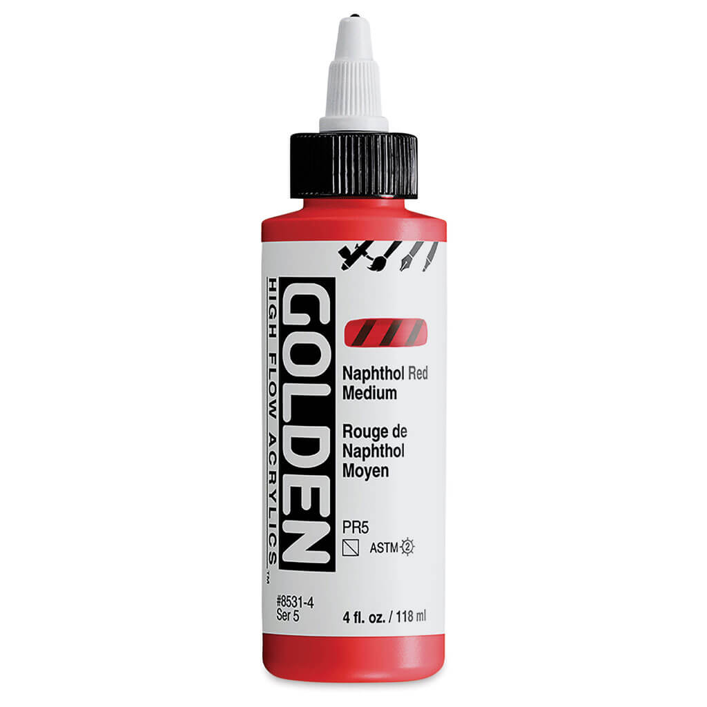 High Flow Acrylics 4oz Bottle Naphthol Red Medium