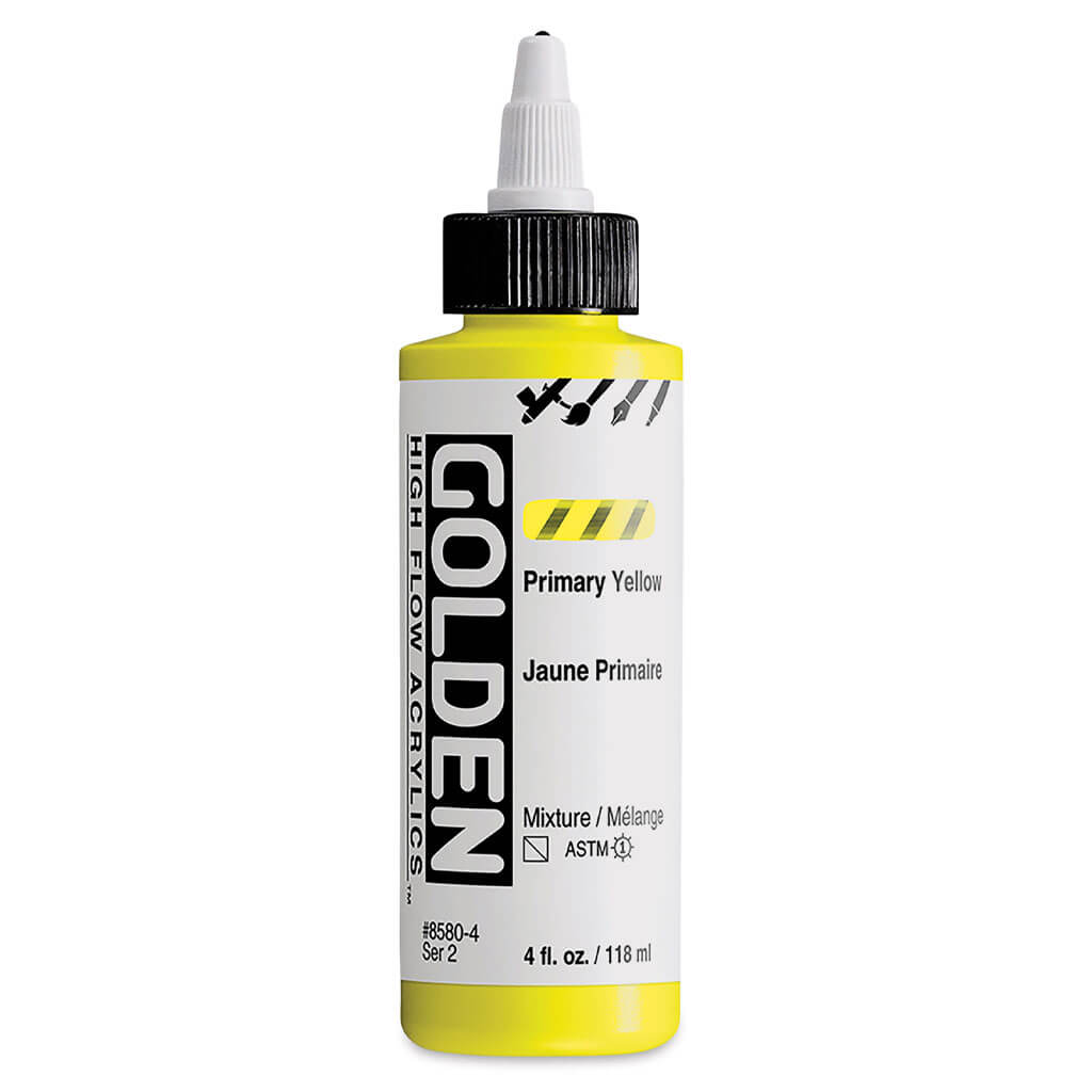 High Flow Acrylics 4oz Bottle Primary Yellow