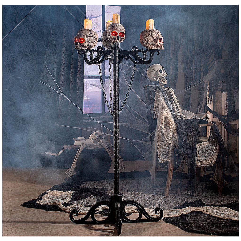 3-In-1 Skull Candelabra, 60in