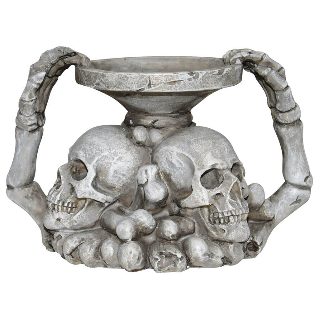 Skull Resin Candy Bowl, 7in