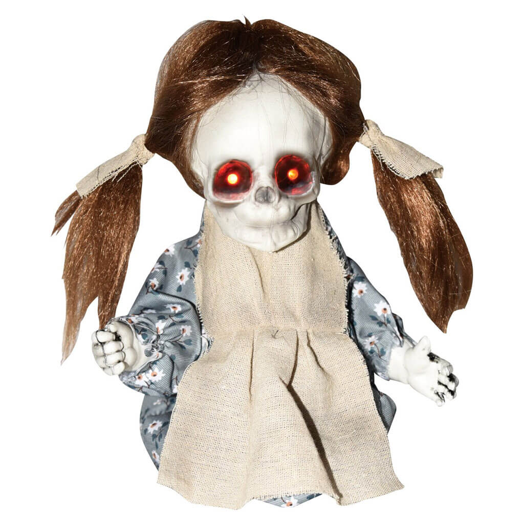 Tabletop Animated Creepy Baby Girl, 11in