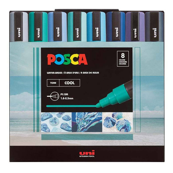 POSCA Paint Marker 8-Color 5M Cool Tone Set