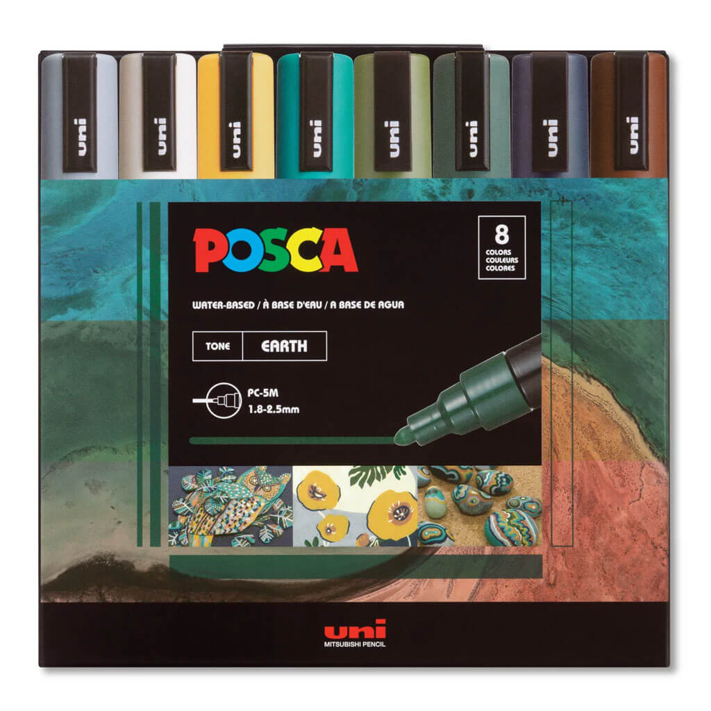 POSCA Paint Marker 8-Color 5M Earth Tone Set