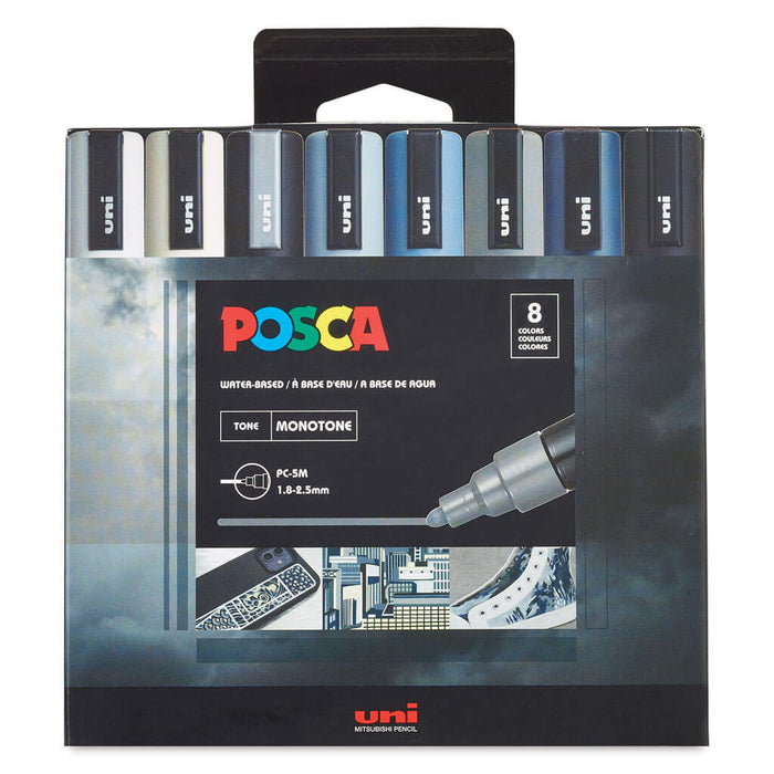 POSCA Paint Marker 8-Color 5M Monotone Set