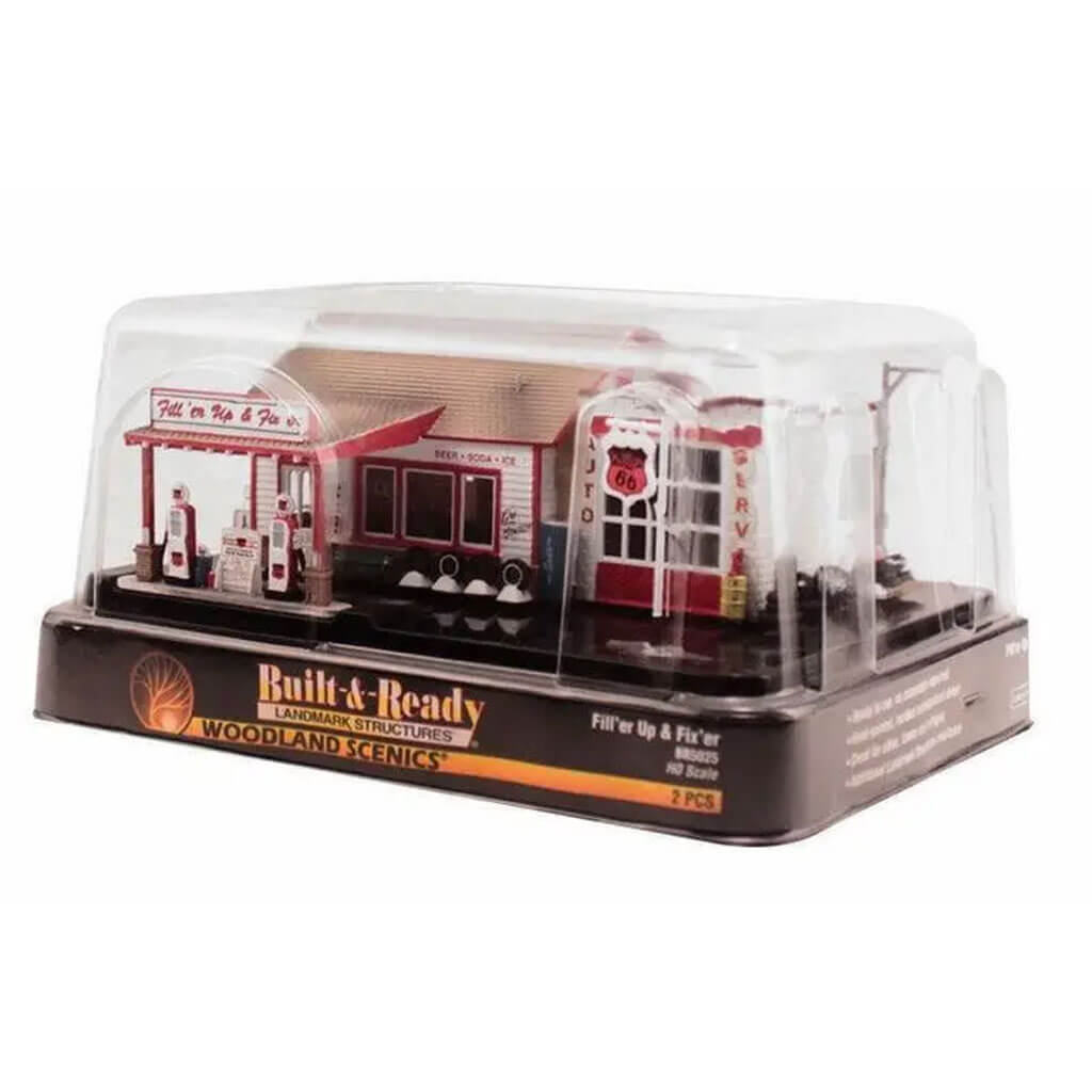 Woodland Scenics HO Scale Fill&#39;er Up &amp; Fix&#39;er Up Built &amp; Ready Landmark Structures