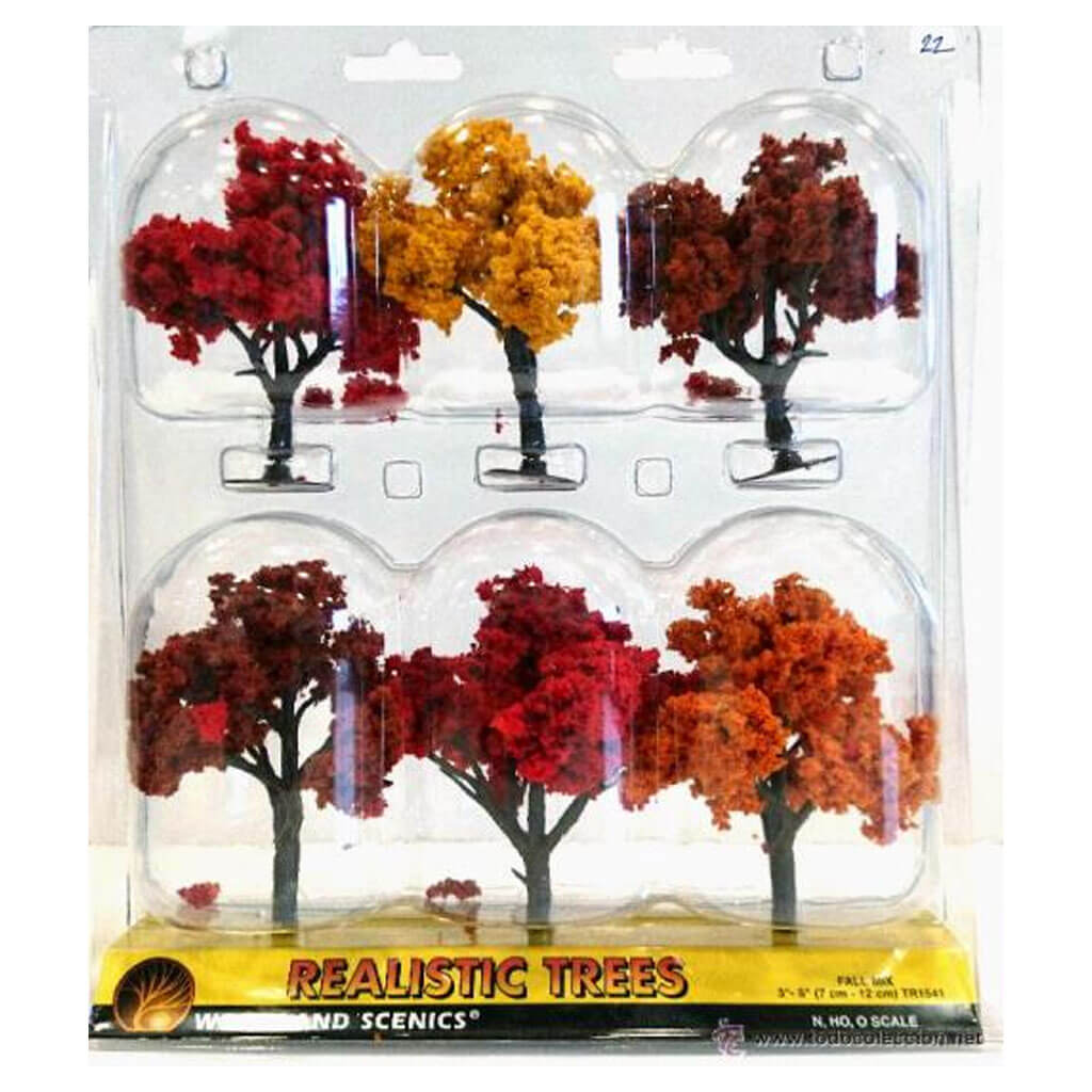 Woodland Scenics Ready Made Realistic Trees Fall Mix 3 to 5in Set of 6