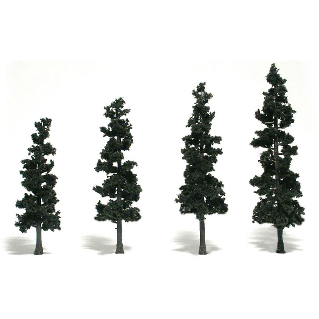 Woodland Scenics Ready Made Realistic Trees Pines 4 to 6in Set of 4