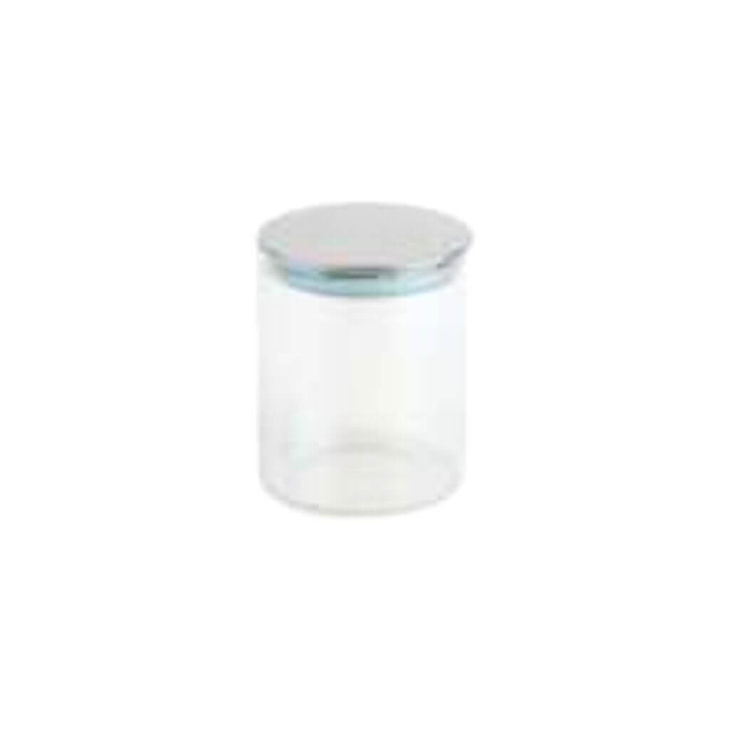 22oz Iridescent Glass Canister with Stainless Steel Lid