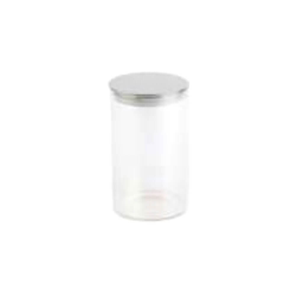 33.8oz Iridescent Glass Canister with Stainless Steel Lid