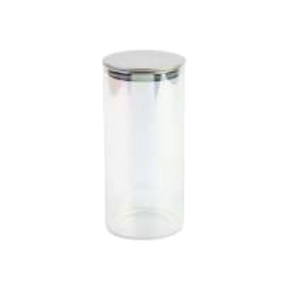 44oz Iridescent Glass Canister with Stainless Steel Lid