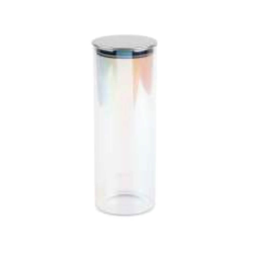 57.4oz Iridescent Glass Canister with Stainless Steel Lid