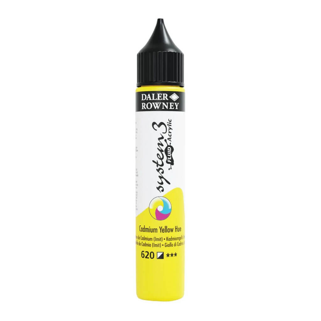 Daler Rowney System 3 Fluid Acrylic Liner 1oz Cadmium Yellow Hue