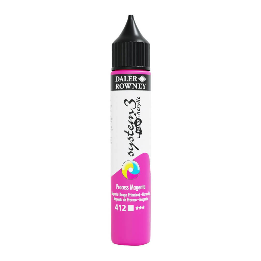 Daler Rowney System 3 Fluid Acrylic Liner 1oz Process Magenta