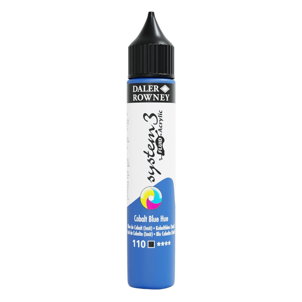 Daler Rowney System 3 Fluid Acrylic Liner 1oz Cobalt Blue Hue