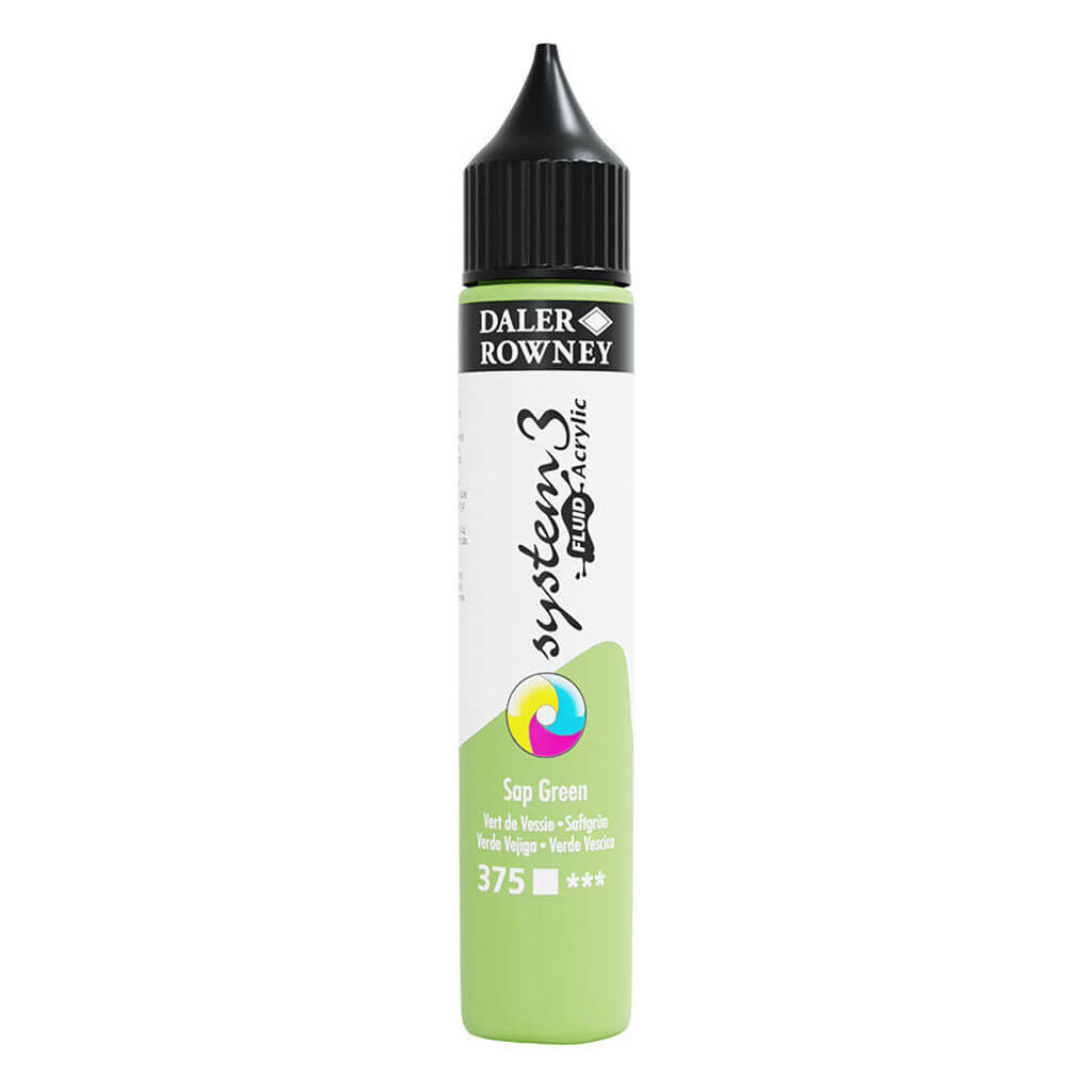 Daler Rowney System 3 Fluid Acrylic Liner 1oz Sap Green