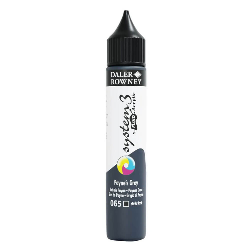 Daler Rowney System 3 Fluid Acrylic Liner 1oz Payne&#39;s Gray