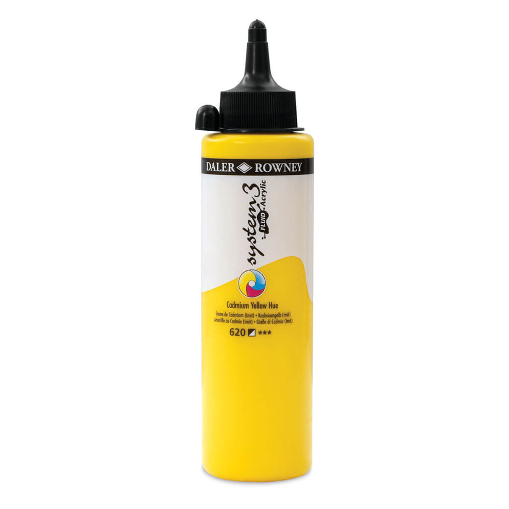 Daler Rowney System 3 Fluid Acrylic Liner 1oz Cadmium Yellow Hue