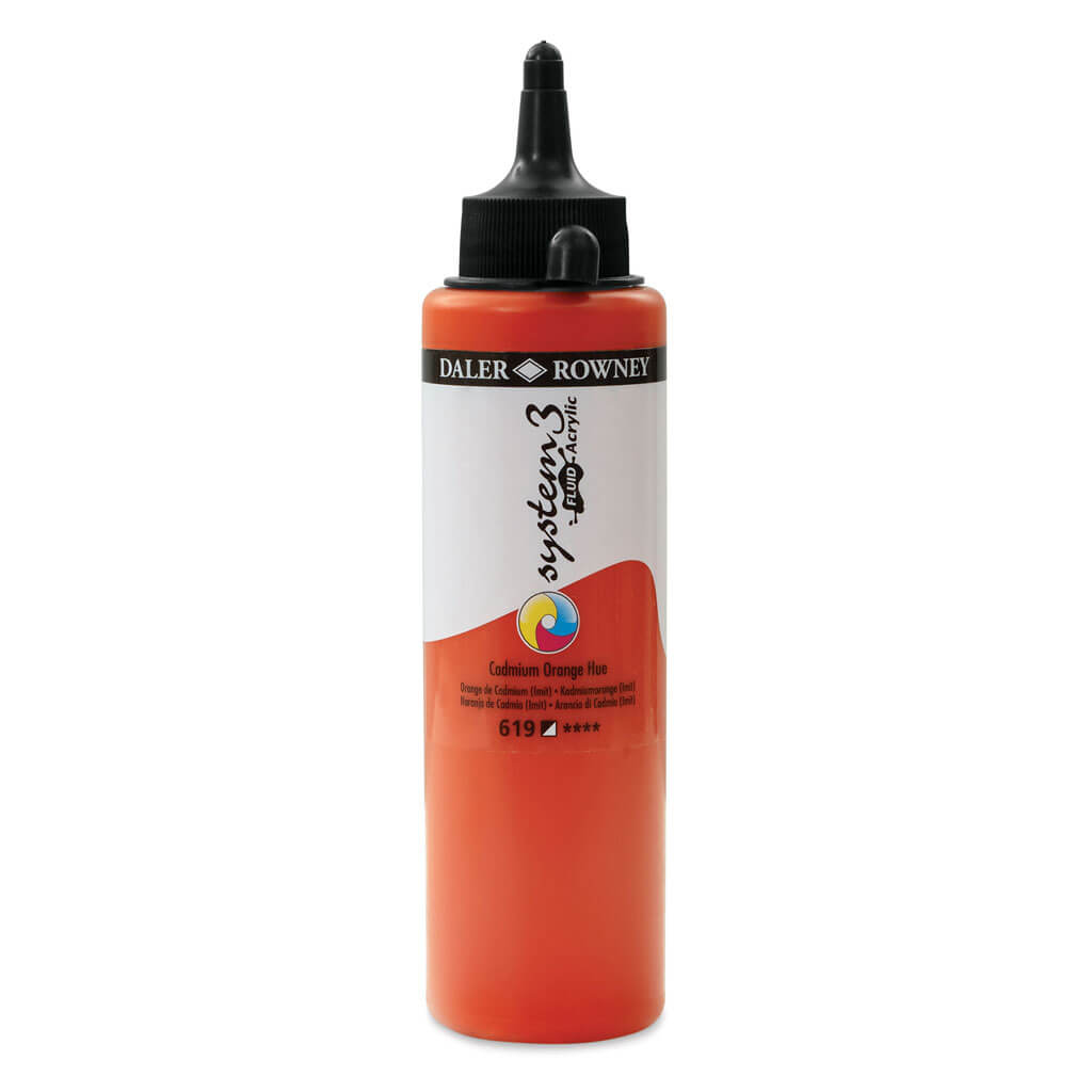 Daler Rowney System 3 Fluid Acrylic Liner 1oz Cadmium Orange Hue