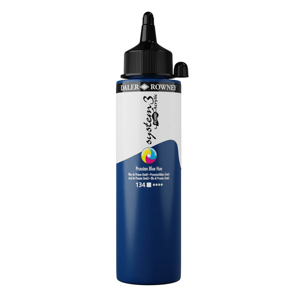 Daler Rowney System 3 Fluid Acrylic Liner 250ml Prussian Blue