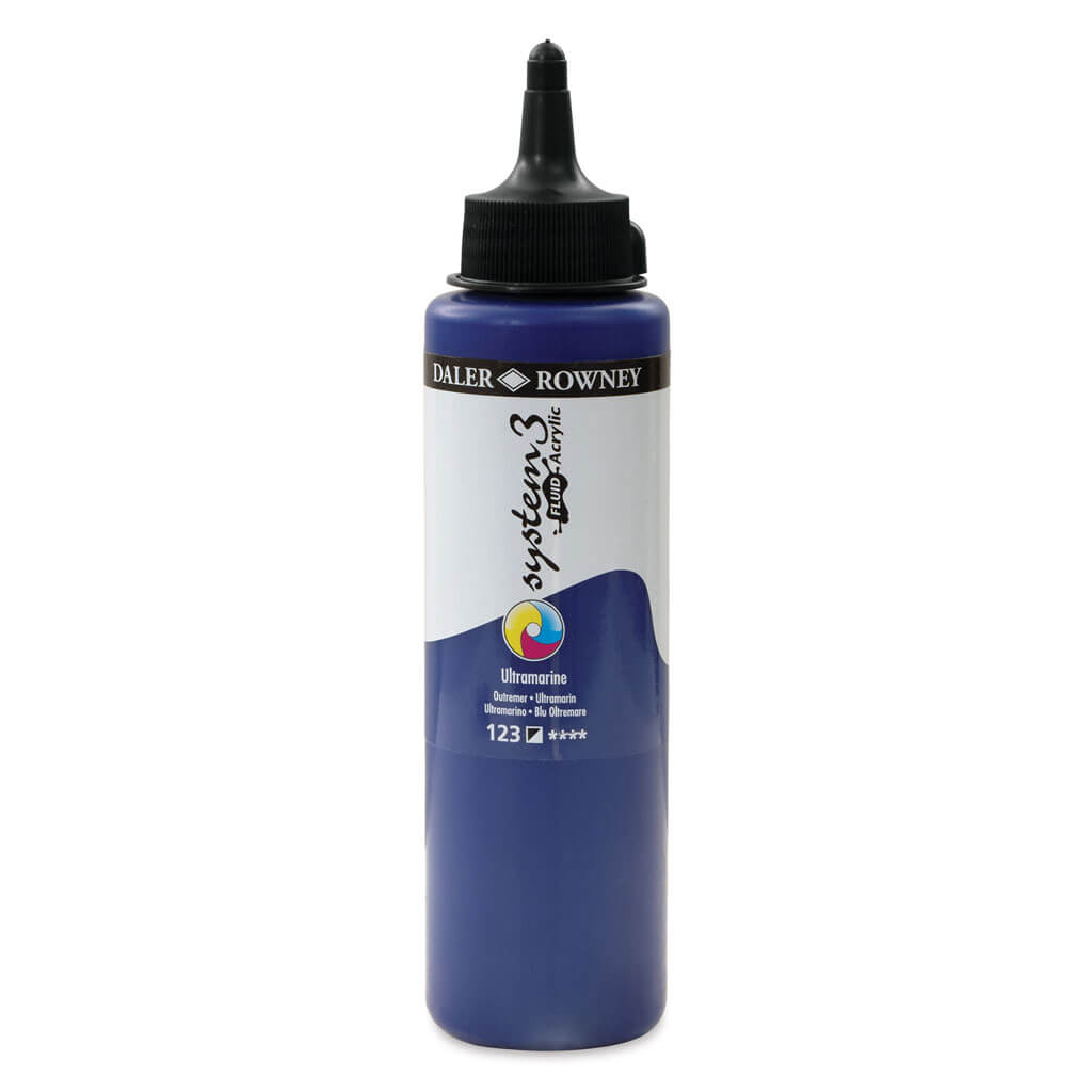 Daler Rowney System 3 Fluid Acrylic Liner 250ml Ultramarine