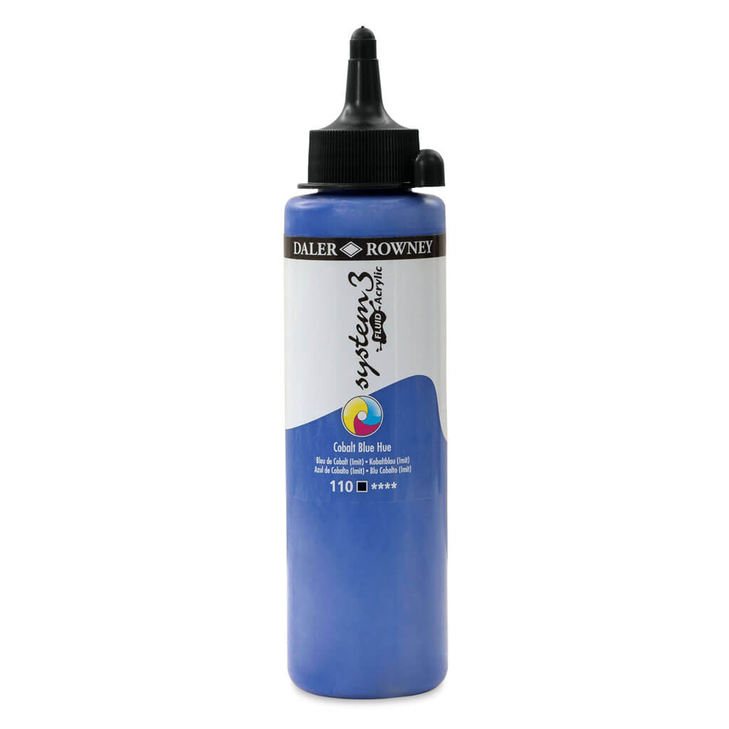 Daler Rowney System 3 Fluid Acrylic Liner 250ml Cobalt Blue Hue