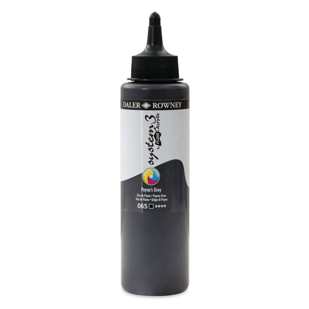 Daler Rowney System 3 Fluid Acrylic Liner 250ml Paynes Gray