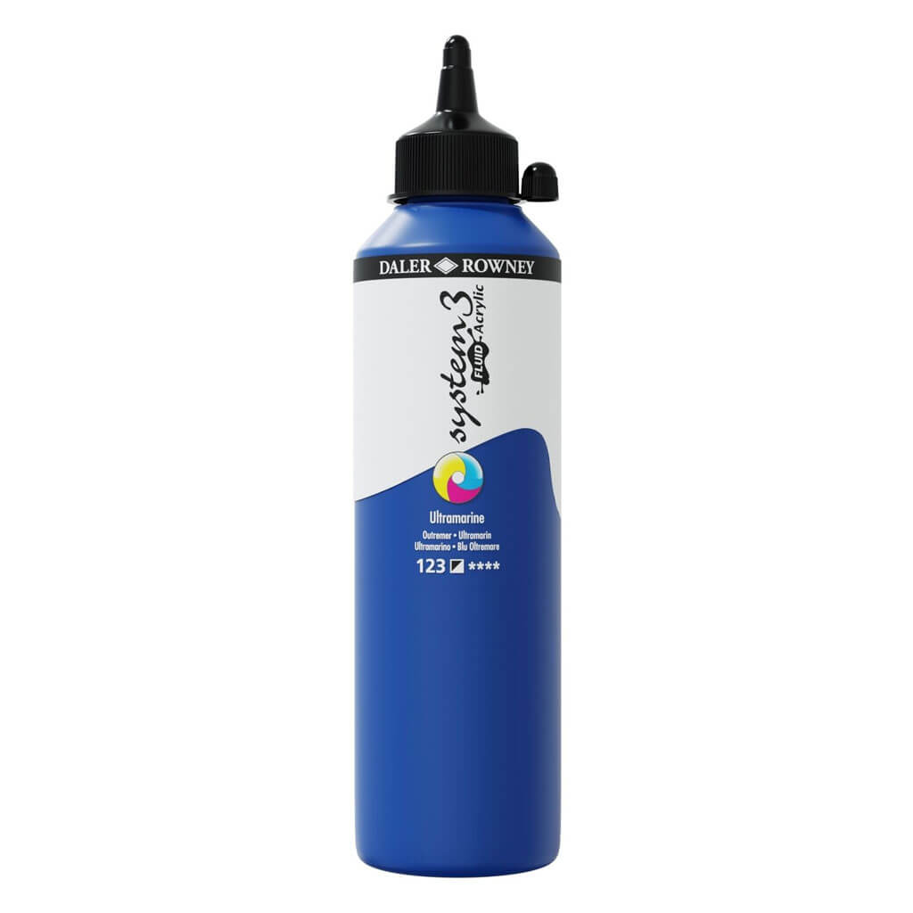 Daler Rowney System 3 Fluid Acrylic 500ml Ultramarine