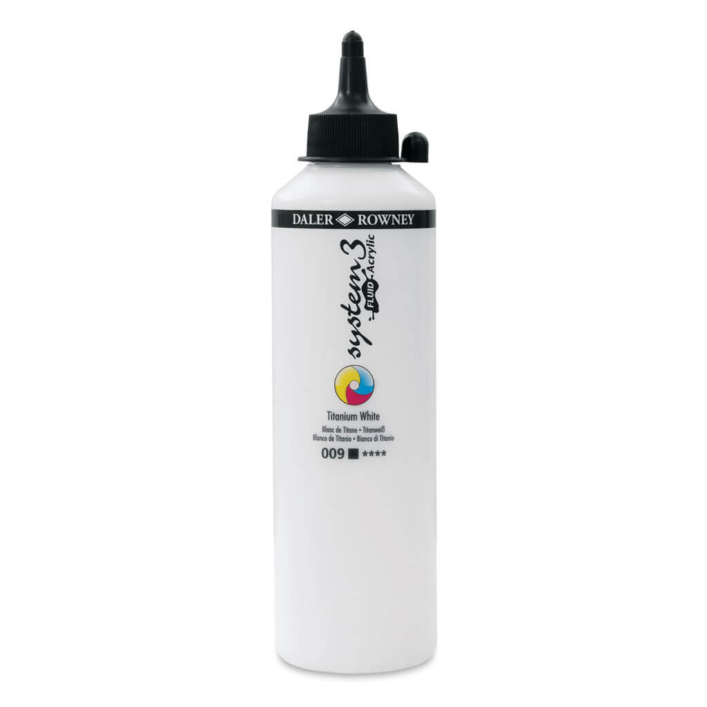 Daler Rowney System 3 Fluid Acrylic 500ml Titanium White